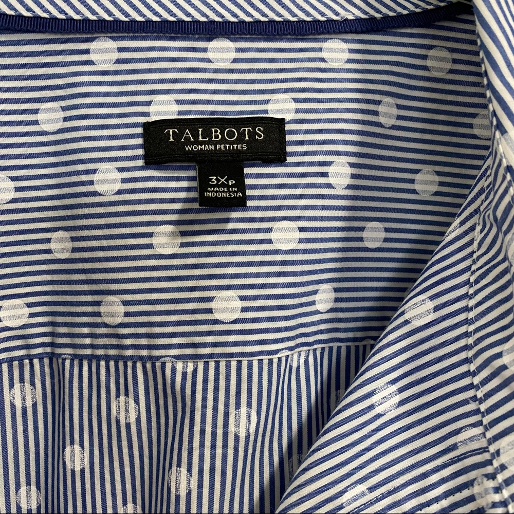 Talbots Plus Size Petites Button Down Blouse Stri… - image 5